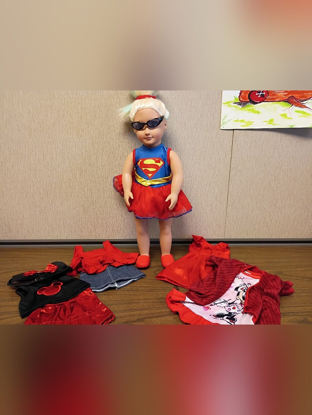 Our Generation Doll Lady in Red Supergirl ready for Disney World